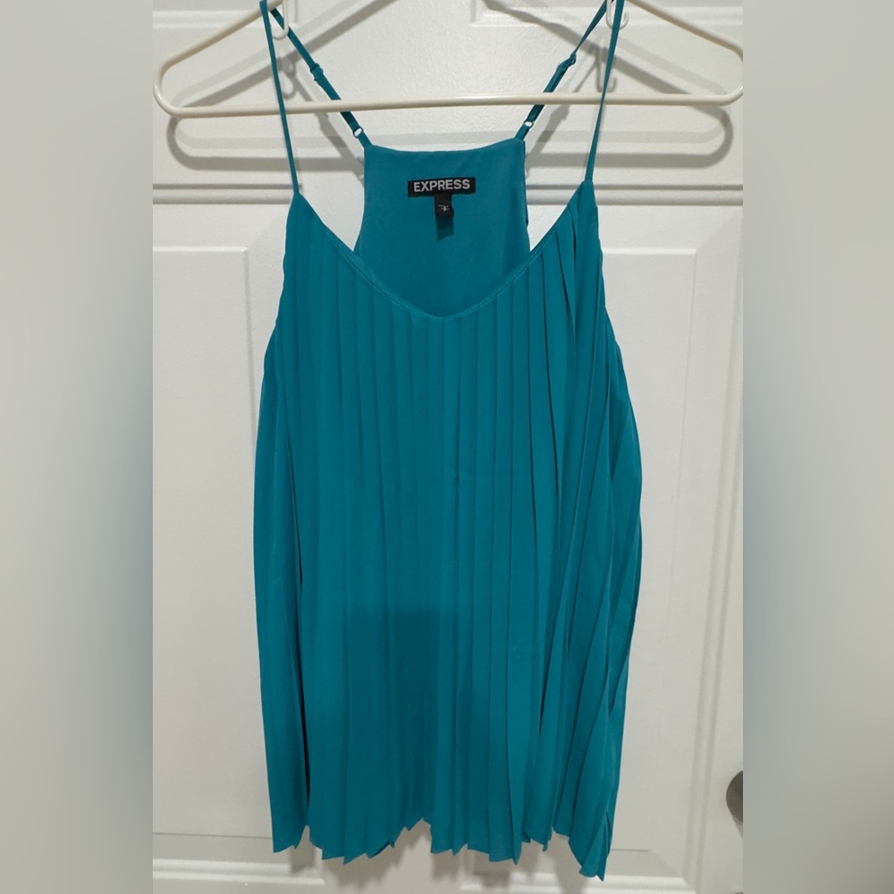Express Turquoise Pleated Camisole Top